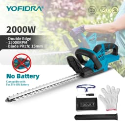 YOFIDRA 2000W Electric Hedge Trimmer 15000RPM Cordless Lawn Mower Hedge Pruner Trimmer Garden Power Tool For Makita Battery Pin