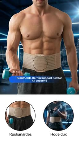 Adult Hernia Belt,Breathable Belly Button Hernia Support Brace With Compression Pad for Small Intestine Gas and Indirect Hernia