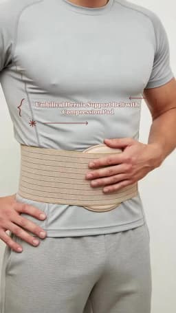 Umbilical Hernia Belt,Abdominal Support Binder with Compression Pad,for Navel Ventral Epigastric Incisional Belly Button Hernias