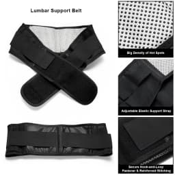 Magnetic Therapy Heating Back Brace, Heated Waist Wrap for Sciatica & Lower Back Pain, Adjustable Lumbar Support Belt