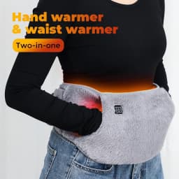 RGGMQQ 1PCS USB Heating Waist Belt - Portable Heated Pad with Hand Pockets, 3 Heat Levels, Back Pain Relief (No Power Bank)