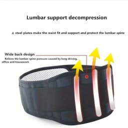 1pcsThermal Magnetic Therapy Lumbar Support Belt Lower Back Brace for Men and Women, Self-Heating Waist Strap with Gauss Magnets