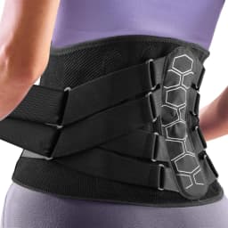 Adjustable Back Brace Pulley System, Sciatica, Herniated Disc, Scoliosis, Lumbar Support Belt with Aluminum Stays for Work Daily