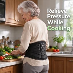 Seniors Lumbar Support Belt Breathable Back Brace with Steel Stays for Elderly Men Women Easy Wear for Home Daily Activities