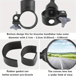 2PCS Bike Mirror Bike Handlebar Rearview Mirror Rotatable And Adjustable Wide Angle Rear View Shockproof Convex Mirror Universal