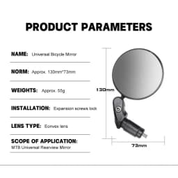 Universal Bicycle Rearview Mirror Adjustable Rotate Wide Angle Cycling Handlebar Rear View Mirrors for MTB Road Accessories