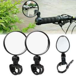 1/2PC Bike Mirror 360 Degree Adjustable Rotatable Handlebar Mirror Wide Bycicle Accessories Cycling Rear View Mirror Accesorios