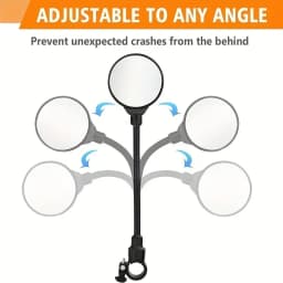 Bicycle Rearview Handlebar Mirrors 360 Rotatable for Mountain Road Bike Motorcycle Bendable Hose Adjustable Rearview Mirror