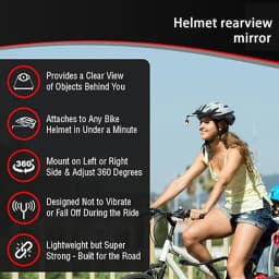 One/two bicycle helmet mirrors, bicycle rearview mirror, 360-degree rotating 9.25x3.07-inch ABS universal adjustable bicycle rea