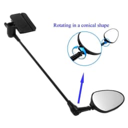 One/two bicycle helmet mirrors, bicycle rearview mirror, 360-degree rotating 9.25x3.07-inch ABS universal adjustable bicycle rea