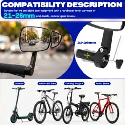 BUCKLOS Bicycle Handlebar Mirror Dual Rear View Mirror Adjustable Wide Range Back Sight Reflector Cycling Mirrors Bike Accessory