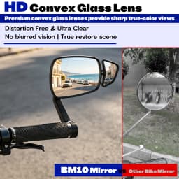 BUCKLOS Bicycle Handlebar Mirror Dual Rear View Mirror Adjustable Wide Range Back Sight Reflector Cycling Mirrors Bike Accessory