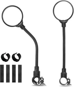 1/2PCS Bike Rearview Mirrors 360° Adjustable Handlebar Mirror with Bendable Hose for MTB Road Motorcycle