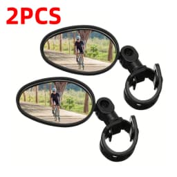 PINMOAP 2PCS Bicycle Rear Mirror Wide Angle Handlebar Reflector Mirror Adjustable Cycling Safety View For Mtb Road Bike Scooter