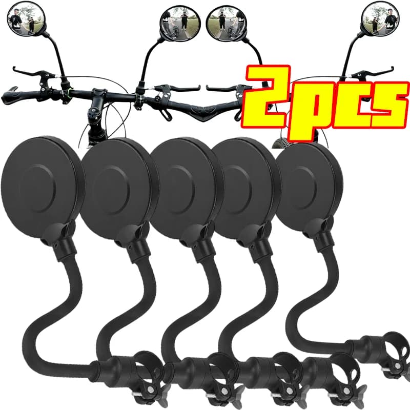 Wide Angle Bike Mirror 360 Rotatable Rearview Mirror for Bicycle Handlebar Thickened Aluminum Tube Anti Shock Convex Mirror