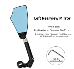 HTMCK Anti-Glare Bicycle Rearview Mirror Handlebar Scooter Accessory Wide Range Back Sight View Reflect for Cycling Safety