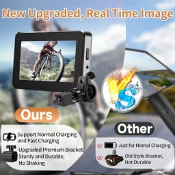 Universal 1080P Bike Rear View Camera 4.3" Monitor HD Night Vision Wide Angle for Mountain Road Bicycle Cycling