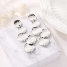 Korean Metal Earrings 2025 For Women Round Geometric Statement Vintage Gold Color Stud Earrings Fashion Jewelry Earring