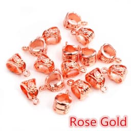 20pcs 13x8x8mm Beads Bails Pendants Jewelry Making DIY Necklace Silver Plated Gold Black Beads Bails Pendants Charm Beads Bails