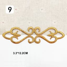 Iron On Appliques Embroidered Patches Lace Fabric Decoration Vintage Dress Costumes Diy Trims Gold Silver HB50
