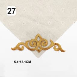 Iron On Appliques Embroidered Patches Lace Fabric Decoration Vintage Dress Costumes Diy Trims Gold Silver HB50