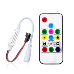 WS2811 WS2812B Led Pixels Strip Light Controller WS2812 USB/DC MINI 3Keys RF 14/17/21Keys Led Tape Remote Controller DC5-24V