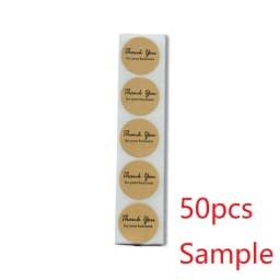 50pcs Round Pink Business Label Stickers Paper Cute Thank You Stickers for Baking Packaging Seal Labels Stationery Stickers