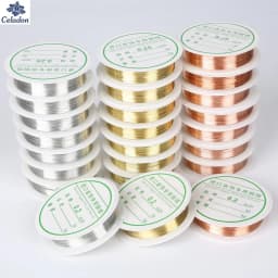 0.2mm 0.3mm 0.4mm 0.8mm 1.0mm Dia 1.5-20m/roll Alloy Copper Wire Silver/Gold/Copper Color Beads Wire Metal For Jewelry Finding