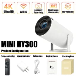 New Projector HY300 4K Android 11 Wifi6 290ANSI Allwinner H713 BT5.0 1080P 1280*720P Cinema Outdoor Portable Projetors