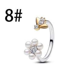 New 925 Sterling Silver Four Leaf Clover Flower Ear Stud Ring Pendant Bead fit DIY Women's Bracelets Necklaces Jewelry Gifts