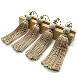 4 Pcs Key tassels Hanging Tassels Handmade Soft Craft Tassels with Loops for Home Decor, DIY, Bookmarks