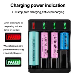 KEBIDU 18650 Battery Charger 2/4 Slots DC 5V Charger For 18650 14500 10440 Battery 3.7V Rechargeable Lithium Battery Charger