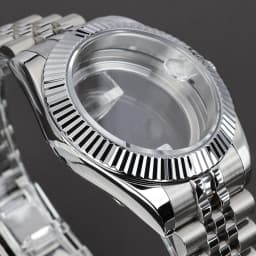 36mm/39mm Watch Case Glide Lock Bracelet Sapphire Crystal Glass For DJ SK NH35 NH36 NH34NH70 Miyota8215 Movement Air King Oyster