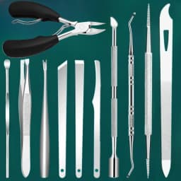 1/10/11pcs Stainless Steel In-Growth Toenail and Cuticle Removal Kit - Odorless Pedicure and Manicure Suitable for Nail Polish