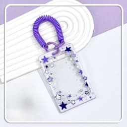 Star Sliding Cover Card Holder Transparent Portable ID Protector Kpop Photocard Photo Case