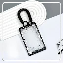 Star Sliding Cover Card Holder Transparent Portable ID Protector Kpop Photocard Photo Case