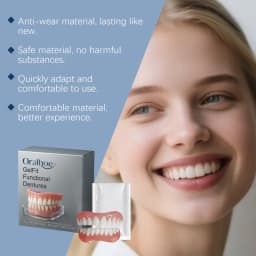 New Silicone Fake Teeth Temporary Denture Upper Lower Jaw Realistic Decorative Teeth To Fill Gaps Orthodontic False Teeth Kit