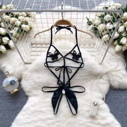 Women Leopard Print Velour Bodysuits Fashion One Piece Combination Halter Vintage Bodycon Sexy Onesie Lingerie Comfortable New