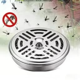 Stainless Steel Mosquito Coil Tray Holder with Lid, Round Household Wrought Iron Mosquito Coil Box, Ash Tray for Mosquito Coils