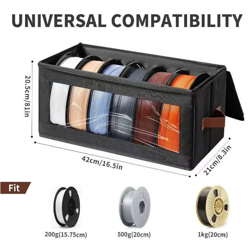 Non-Woven Storage Bag Clear Window Foldable Dustproof Organizer for Printer Filament Toys CD Stackable Transparent Container
