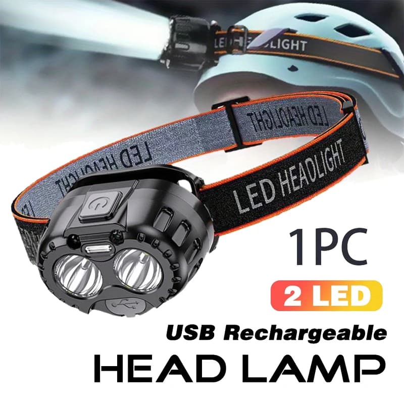 Powerful LED Headlamp IPX4 Waterproof Emergency Head Flashlight 250LM XPE LED Headlamp 500mAh for Outdoor Fishing Camping Hiking