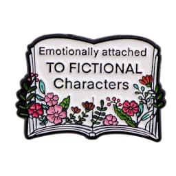 Book Lover Enamel Pin Cute Reading Themed Brooch "Just One More Chapter" Lapel Pins for Backpacks Bookworm Gift