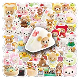 54PCS Rilakkuma Stickers Kiiroitori Graffiti Stickers DIY Diary Phone Case Handmade Scrapbook Aesthetic Stickers