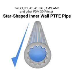 Star Shaped PTFE Tube Low-Resistance Ultra-Smooth Flow PTFE Tube For Bamboo Lab X1/ P1/ A1/ A1 Mini/ AMS 3d Printer Parts
