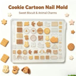 Cute Animal Nail Art & Cookie Baking Mold Set - Dog & Rabbit Shapes Transparent Silicone Mini Decorations for Crafting