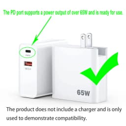 65W PD Type C Cable for Wii Controller Cable for Charging Adapter USB C LED Converter Cord for Nintendo Wii Console Power Cable