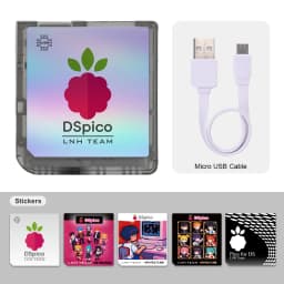 Chiscart Transparent Frosted MicroUSB DSpico Game Reader RP2040 16 MBit Compatible With NDS NDSL DSi 3DS Consoles