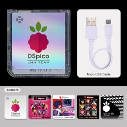 Chiscart Transparent Frosted MicroUSB DSpico Game Reader RP2040 16 MBit Compatible With NDS NDSL DSi 3DS Consoles
