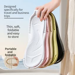 Foldable Travel Slippers Unisex EVA Flip Flops Hotel Non Slip Bathroom Indoor Outdoor Portable Lightweight Comfortable