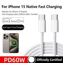 USB C Cable to USB C 100W Fast Charging Charger Cable Supports Fast Charging For Iphone 16 15 Samsung Xiaomi Huawei